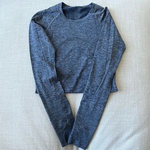 Blue heathered long sleeve Lulu Lemon top